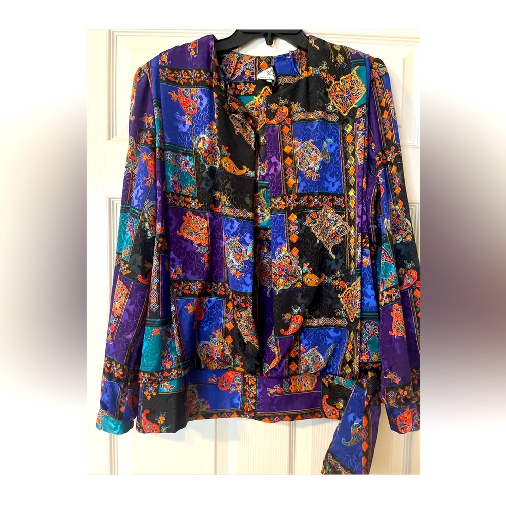 Lady Page Susan Page Kimono Design  Top Blouse With Shoulderpads Size 20W